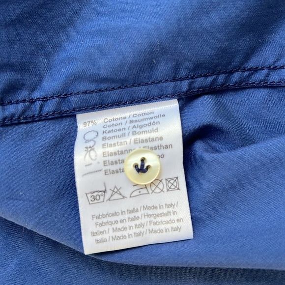 Jennifer T knit Courture blue/white lace trim long sleeve button down top - Picture 8 of 8